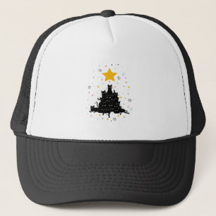 Meowy Christmas tree , funny cat christmas tree Trucker Hat