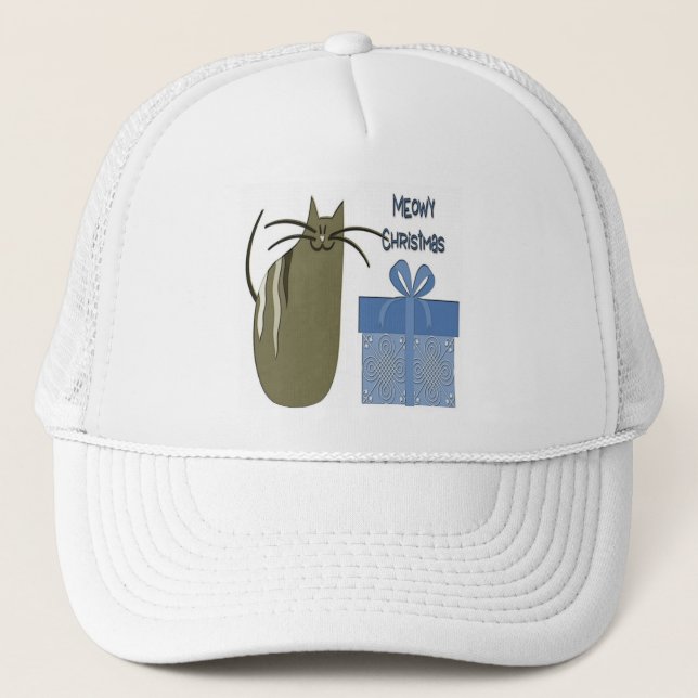 Meowy Christmas Trucker Hat (Front)