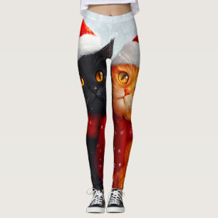 Meowy Christmas Winter Love Leggings