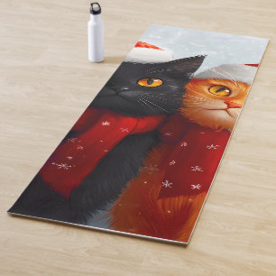 Meowy Christmas Winter Love Yoga Mat