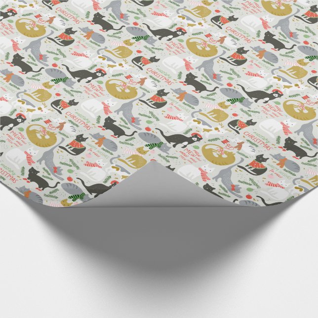 Meowy Christmas Wrapping Paper (Corner)