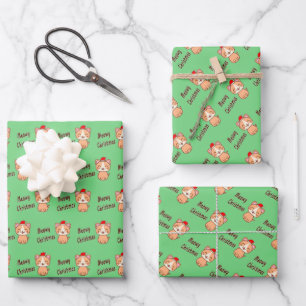 Meowy Christmas Wrapping Paper Sheet