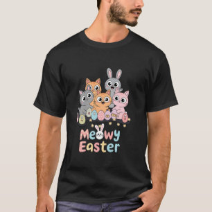 Meowy Easter Bunny Cats Spring Animal Pet T-Shirt