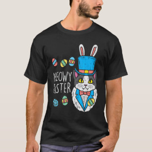 Meowy Easter Day Cat Bunny Ears Eggs Cute Pet Men T-Shirt