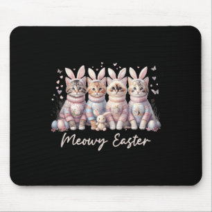 Meowy Easter Happy Easter Bunny Cats Pet Women Gir Mouse Mat