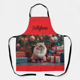 Meowy Exotic Shorthair Cat Christmas Personalised  Apron