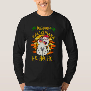 Meowy Kalikimaka Christmas In July With Cat And Su T-Shirt