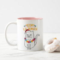 Meowy Kalikimaka Funny Cat Santa Hat Christmas