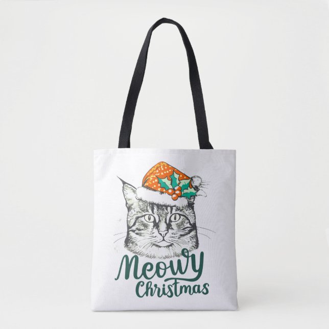 Meowy kitty Christmas   Tote Bag (Front)