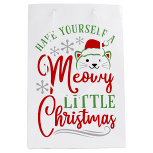 Meowy Little Christmas Medium Gift Bag