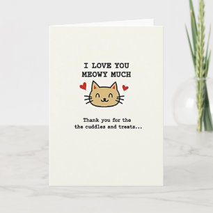 Meowy Love Thank You Cute Cat Card