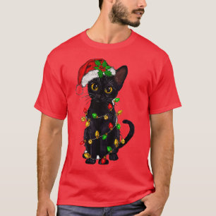 Meowy Merry Catmas Christmas Black Cat Lover Chris T-Shirt