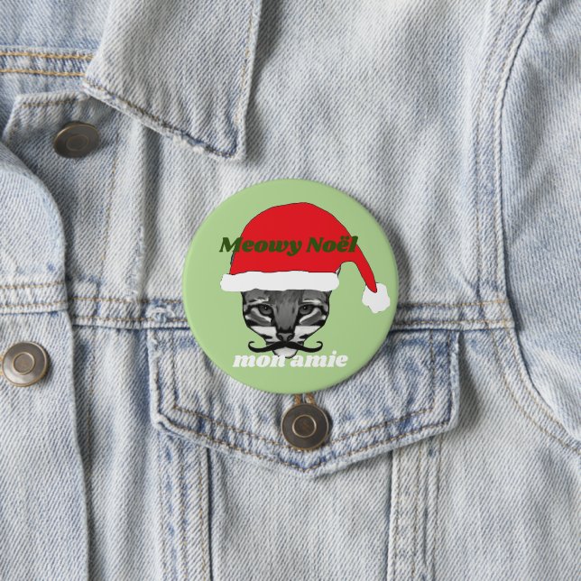 Meowy Noël mon amie 7.5 Cm Round Badge (In Situ)