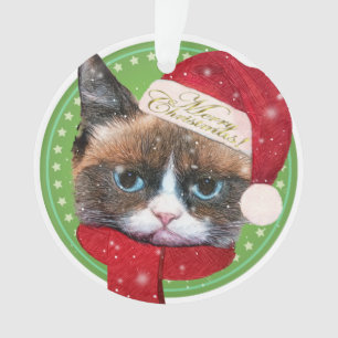 Meowy Santa Cat Christmas Ornament
