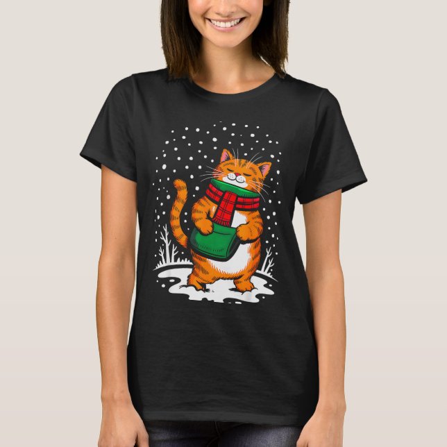 Meowy Xmas Cats Christmas Snow Kitten Funny For Ca T-Shirt (Front)