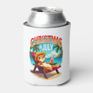 Meowy Xmas Summer Christmas In July Chillin Cool C Can Cooler