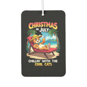 Meowy Xmas Summer Christmas In July Chillin Cool C Car Air Freshener