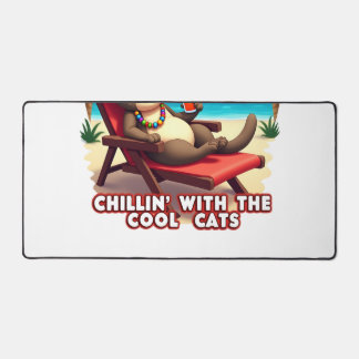 Meowy Xmas Summer Christmas In July Chillin Cool C Desk Mat