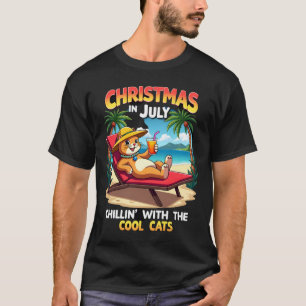Meowy Xmas Summer Christmas In July Chillin Cool C T-Shirt