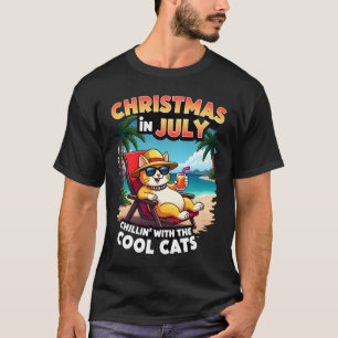 Meowy Xmas Summer Christmas In July Chillin Cool C T-Shirt