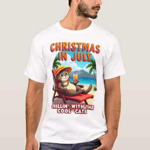 Meowy Xmas Summer Christmas In July Chillin Cool C T-Shirt