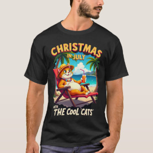 Meowy Xmas Summer Christmas In July Chillin Cool C T-Shirt