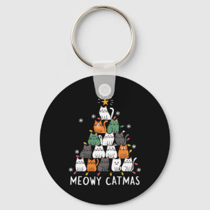 Meowys Christmas Squad Cat Santa Hats Present Anim Key Ring