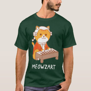 Meowzart Cat Pun Classical Music Piano Funny retro T-Shirt