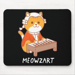 Meowzart Cat Pun Clical Music Piano Funny  Mouse Mat