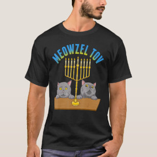 Meowzel Tov Cat Jewish Mazel Tov Hanukah Fun Tra T-Shirt
