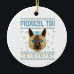 Meowzel Tov Cat Mazel Ugly Hanukkah Sweater Gift Ceramic Tree Decoration<br><div class="desc">chanukah, Pajamakah, hanukkah, meowzel, jewish, ugly, sweater, cat, christmas, knitted</div>