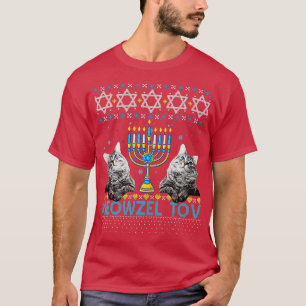 Meowzel Tov Chanukah Jewish Cat Owner Ugly Hanukka T-Shirt