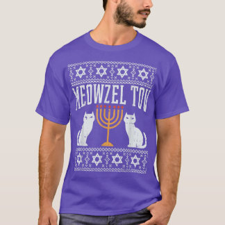 Meowzel Tov Chanukah Jewish Cat Owner Ugly Hanukka T-Shirt