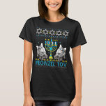 Meowzel Tov Chanukah Jewish Cat Owner Ugly Hanukka T-Shirt<br><div class="desc">Meowzel Tov Chanukah Jewish Cat Owner Ugly Hanukkah  1</div>