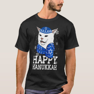 Meowzel Tov Happy Hanukkah Smudge Cat Meme Holida T-Shirt