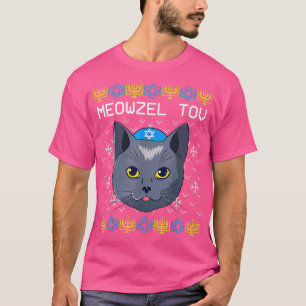 Meowzel Tov Ugly Hanukkah Sweater Cat Chanukah Jew