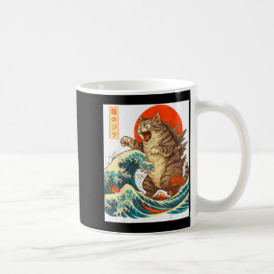 Meowzilla Catzilla Cat Japanese Art Funny For Men  Coffee Mug