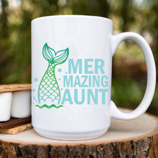 Mer-mazing Aunt / Amazing Mermaid Auntie Two-Tone Coffee Mug