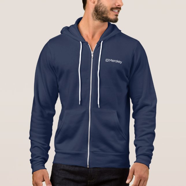 Merakey Logo Navy Zip Jogger Jacket Hoodie (Front)
