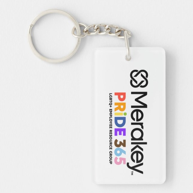 Merakey PRIDE Rectangle Keychain (Front)