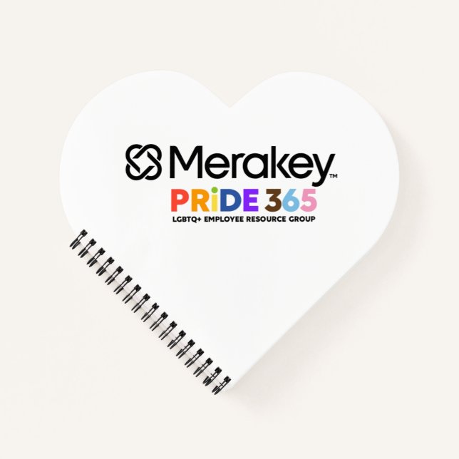 Merakey PRIDE Spiral Heart Shaped Notebook (Front)