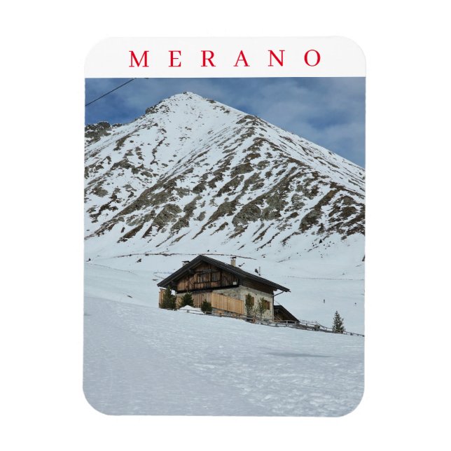 Merano mountain view fridge magnet (Vertical)