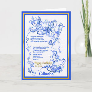 Merbabies with Seahorses & Verse Birthday Card