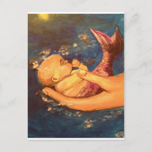 Merbaby at Night Postcard