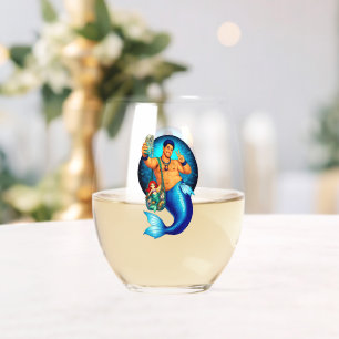 Merbear Lagoon - Kai Mizuno Stemless Wine Glass