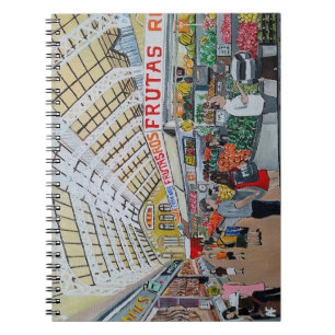 Mercado Central de Valencia Painting by Alfred Fox Notebook