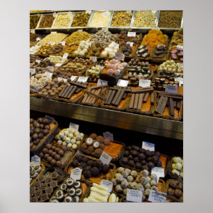 Mercat de Sant Josep, assorted chocolate candy Poster