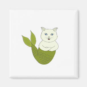 Mercat Purrmaid Merman Fish Cat Magnet