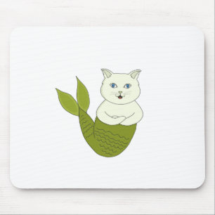 Mercat Purrmaid Merman Fish Cat Mouse Mat