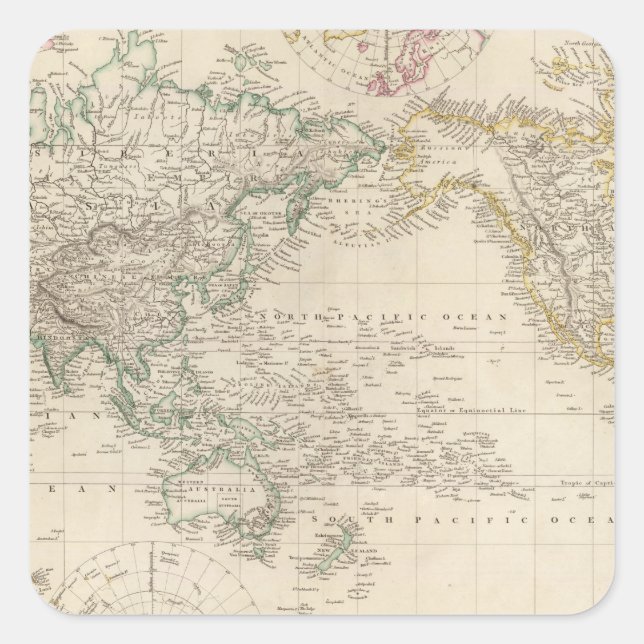 Mercators Projection of the world Square Sticker (Front)